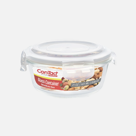 Borosilicate Glass Food Storage Containers with Locking Lid Round