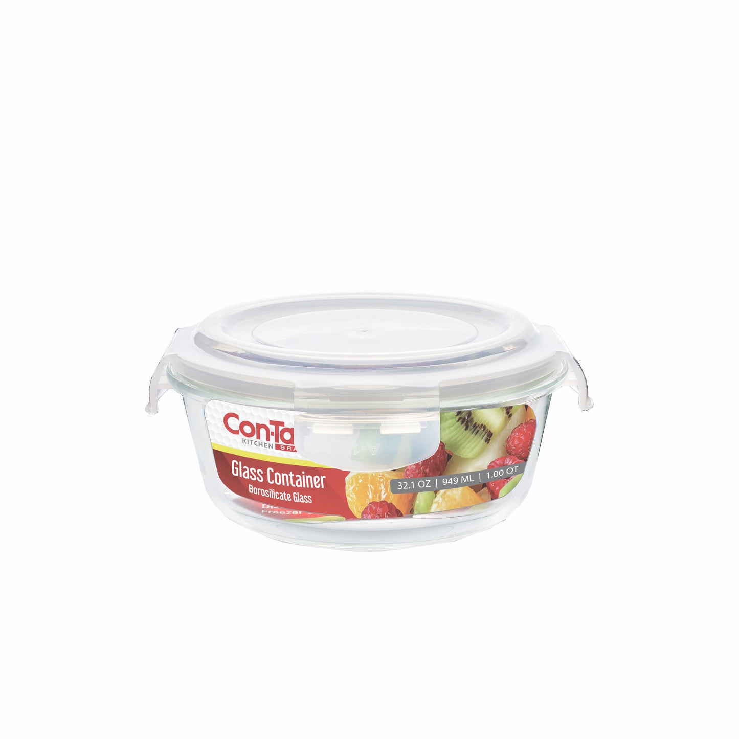 Borosilicate Glass Food Storage Containers with Locking Lid Round