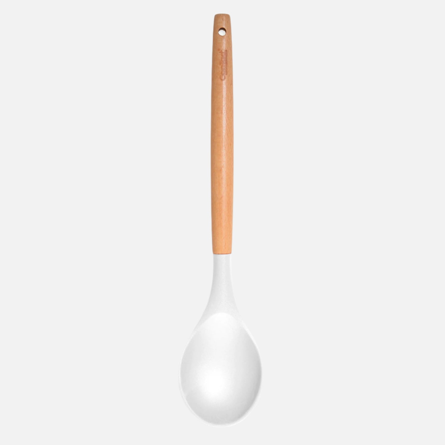 Silicone Utensils with Beech Wood Handles - White