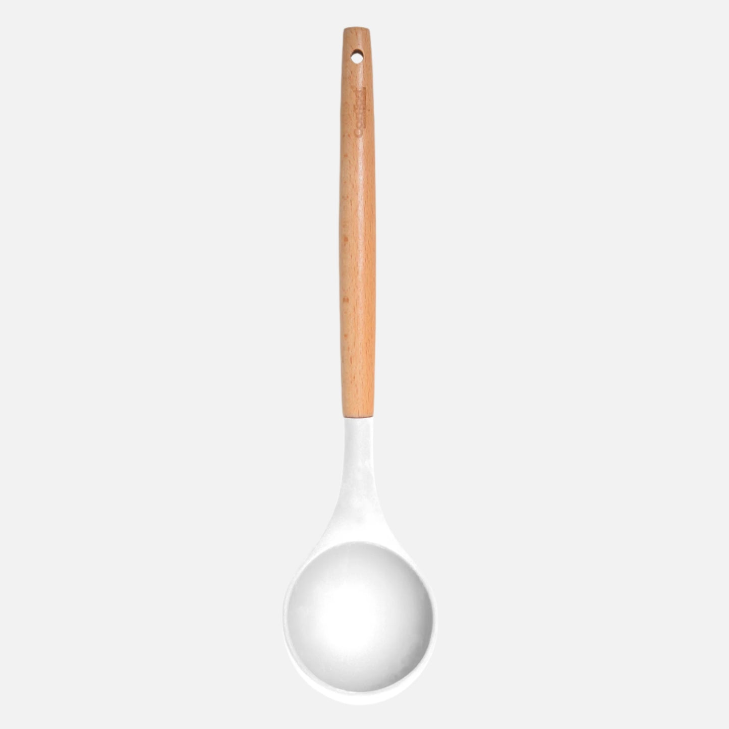 Silicone Utensils with Beech Wood Handles - White