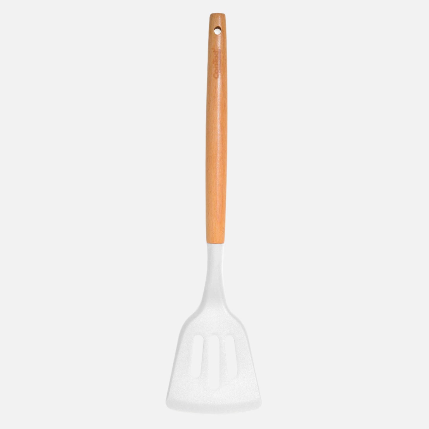 Silicone Utensils with Beech Wood Handles - White