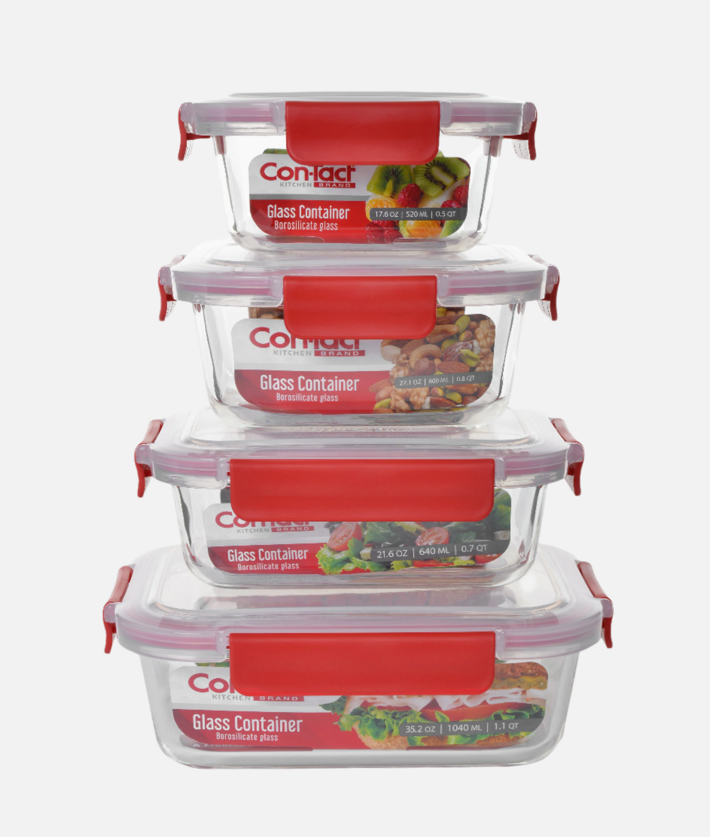 Borosilicate Glass Food Storage Containers with Locking Lid