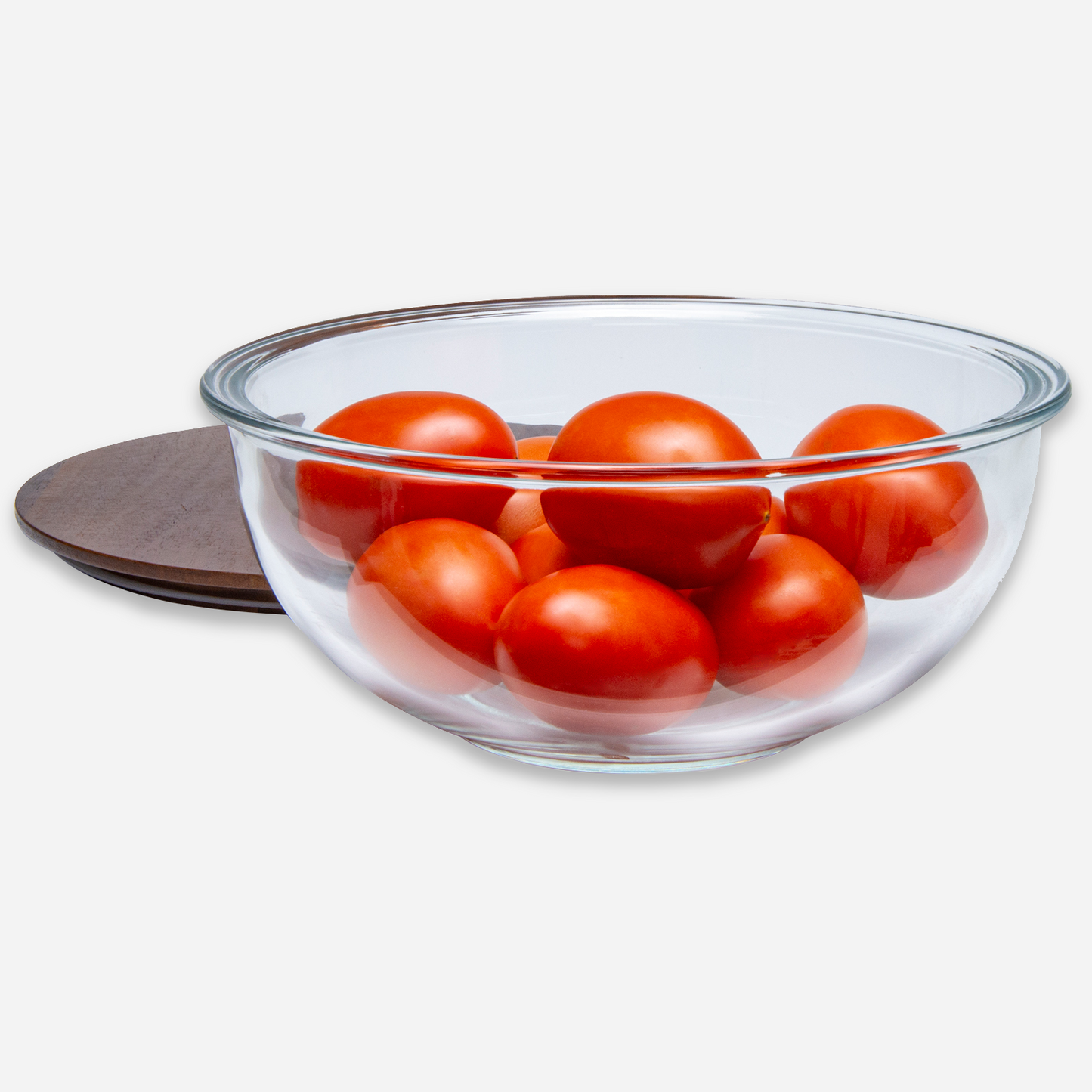 Borosilicate Glass Bowl with Wood Lid