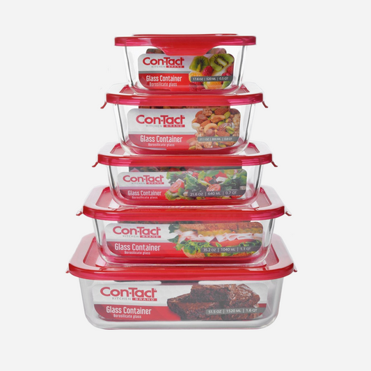 Premium Borosilicate Glass Food Storage Containers, 10-Piece Set