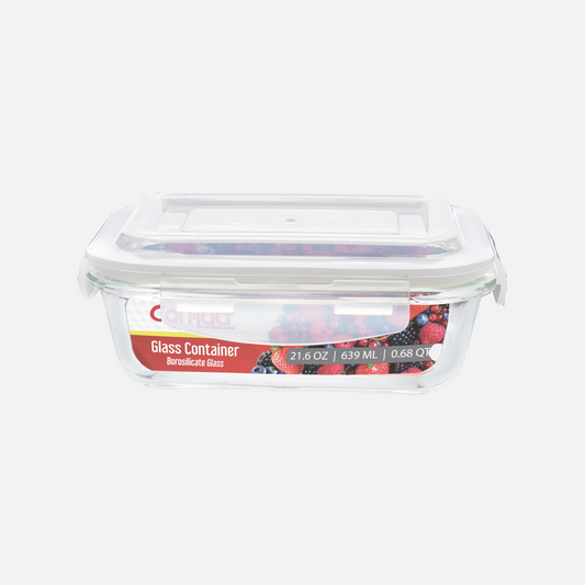 Borosilicate Glass Food Storage Containers with Locking Lid Rectangular