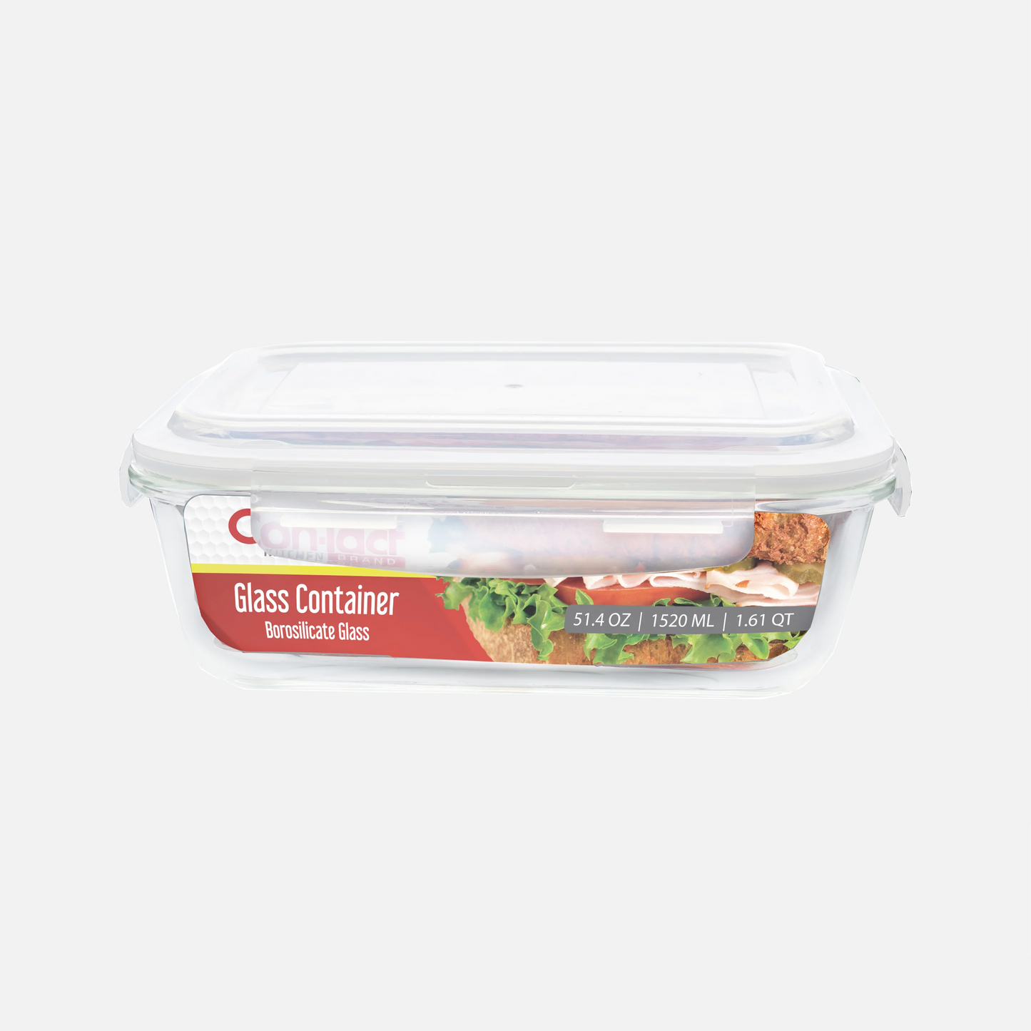 Borosilicate Glass Food Storage Containers with Locking Lid Rectangular
