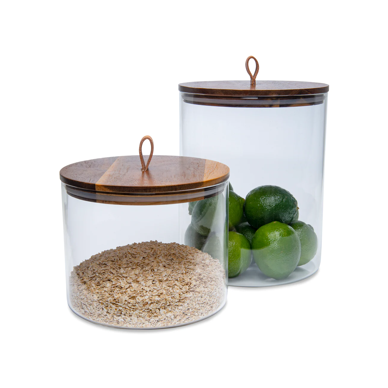 Borosilicate Glass Canister with Wood Lid