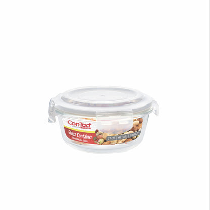 Borosilicate Glass Food Storage Containers with Locking Lid Round