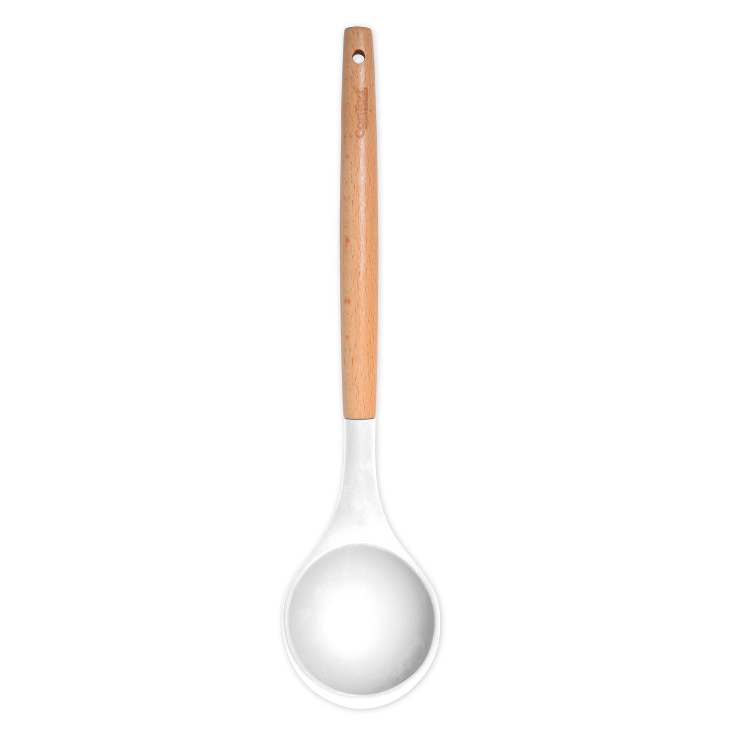 Silicone Utensils with Beech Wood Handles - White