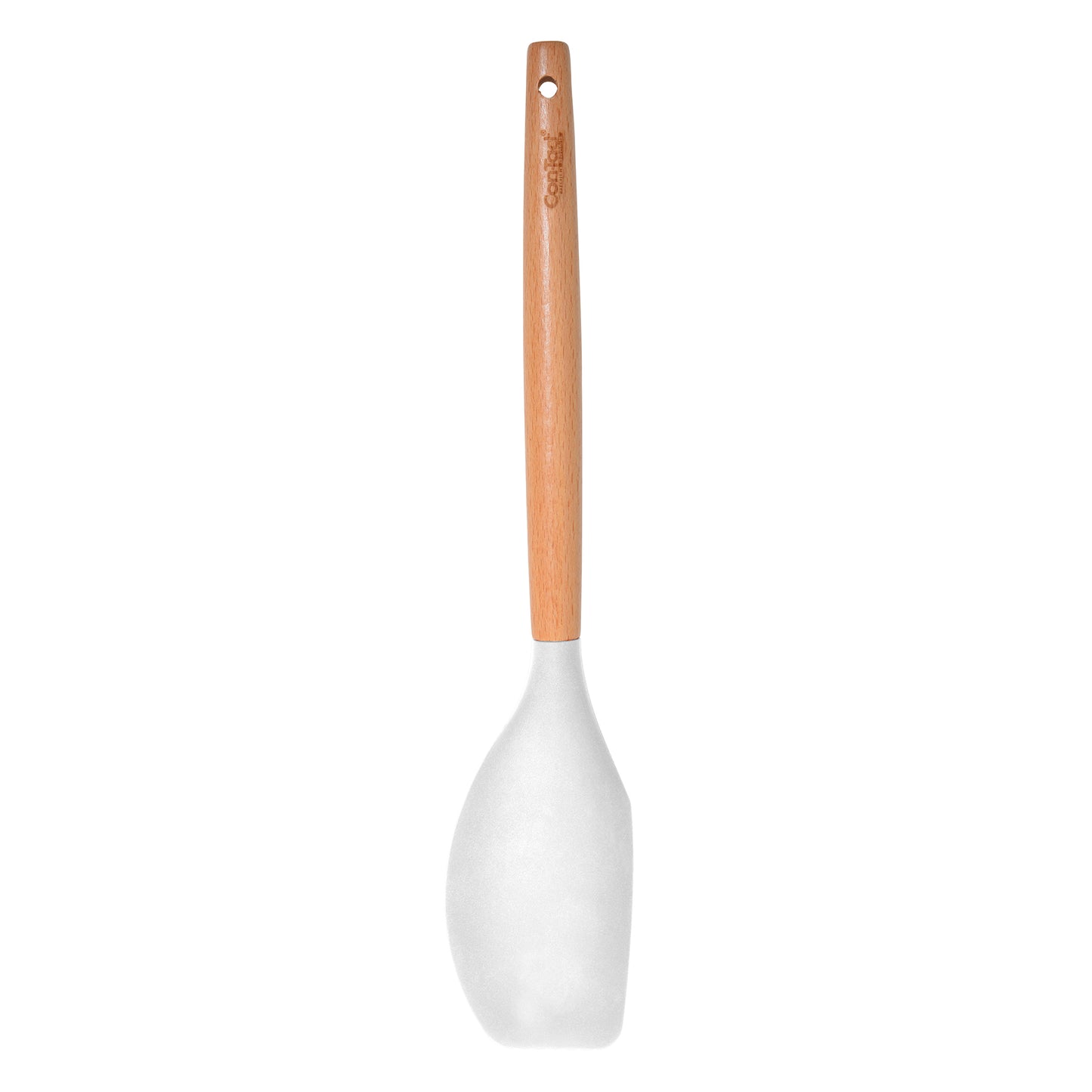 Silicone Utensils with Beech Wood Handles - White