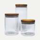 Borosilicate Glass Container with Wood Lid