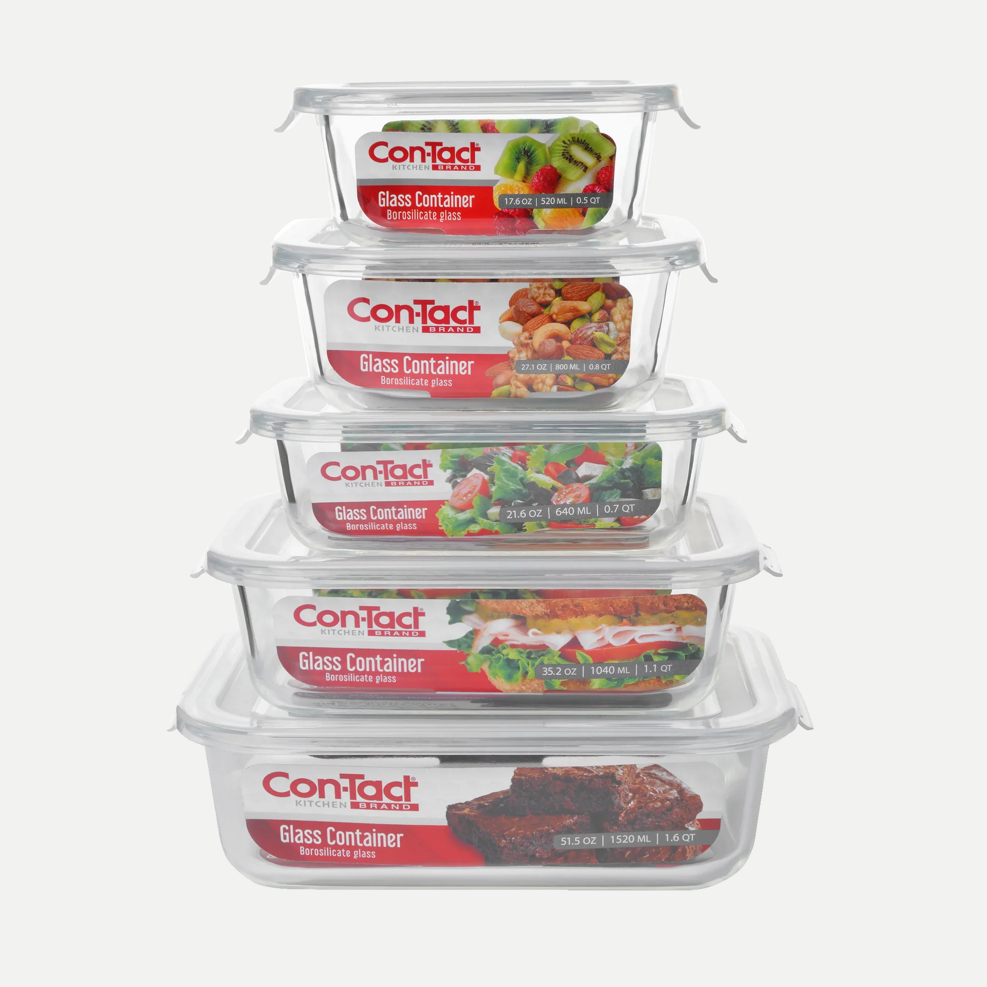 Kitchen Basics Borosilicate Glass Meal Prep Containers - Choose A Size