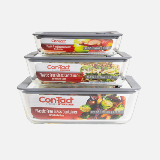 Borosilicate Glass Container with Glass Lid - Bake & Store