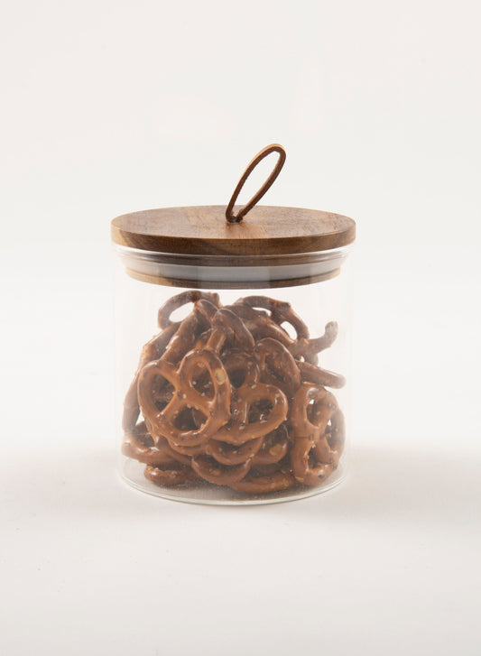 Borosilicate Glass Canister with Wood Lid