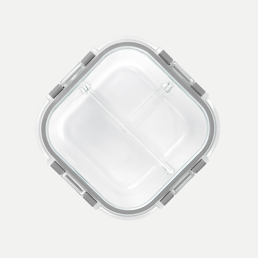 Borosilicate Glass Container with 3 Compartments